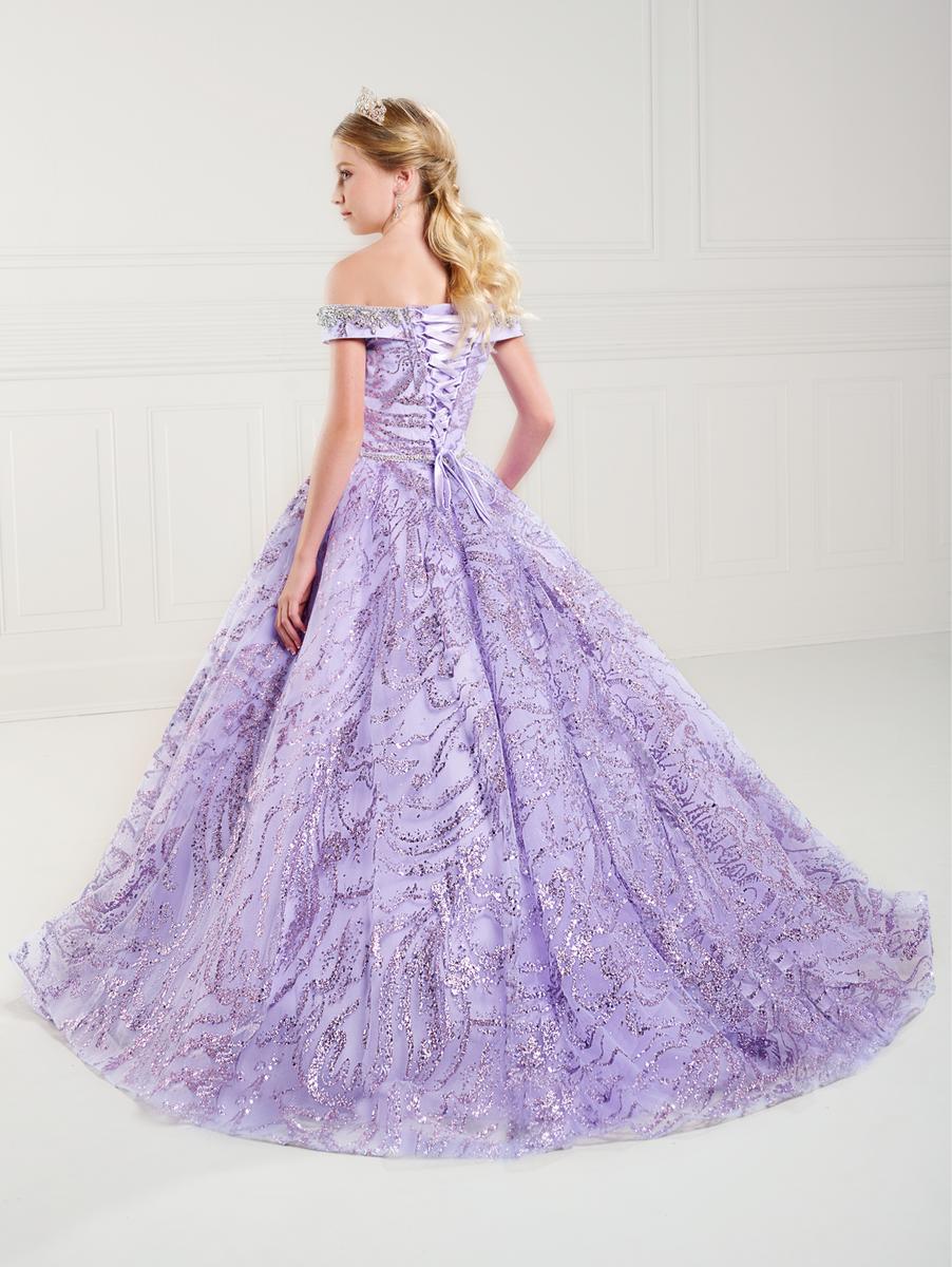 tiffany purple dress Lavender Beaded A-Line Tulle Prom Dress with Off Shoulder Lavender / 16