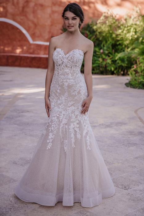 Allure - Strapless Beaded and Lace Gown
