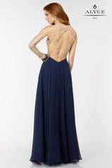 6527 Navy/Nude/Gold back