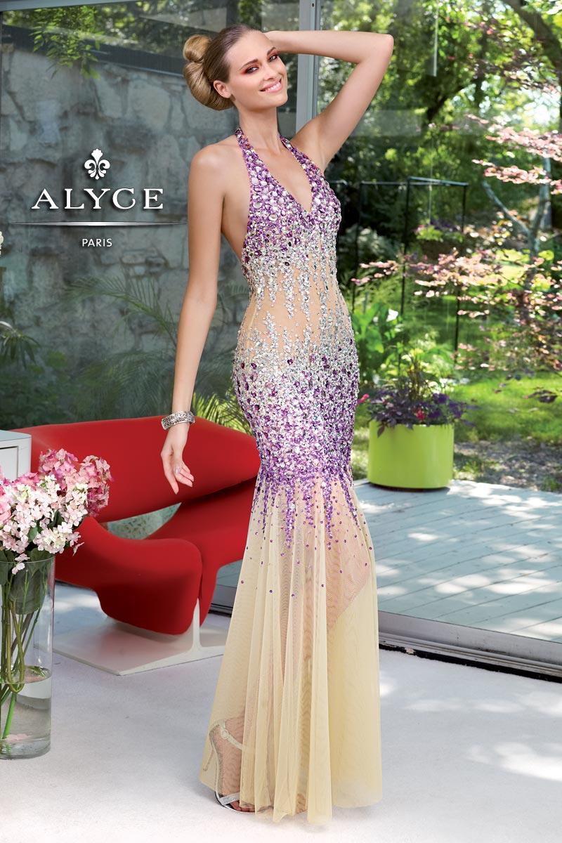 Long Bright Sequin Unique Prom Dress - PromGirl