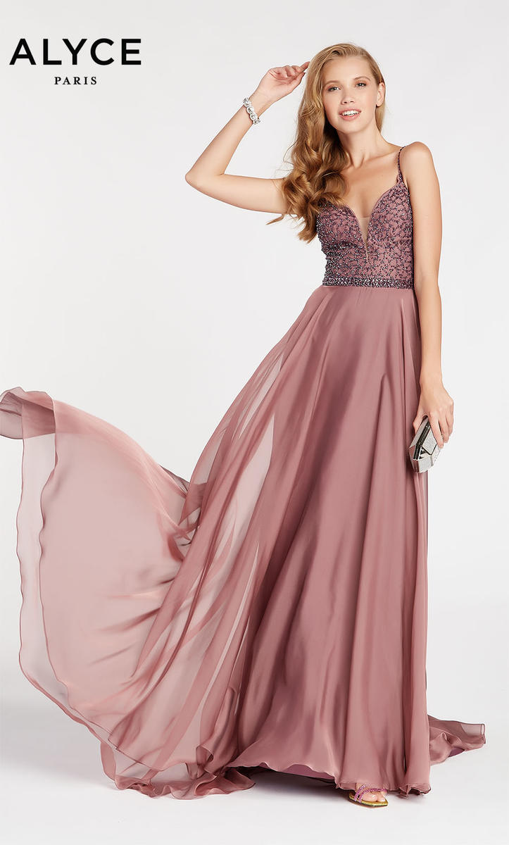 old rose ball gown