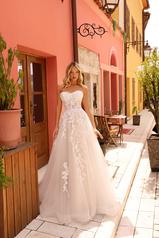 85700 All Ivory Gown With Ivory Illusion front
