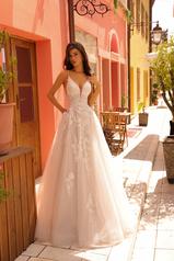 85694 All Ivory Gown With Ivory Illusion front