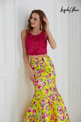 61011 Fuchsia/Yellow Floral front