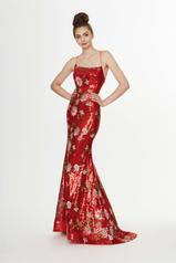 91007 Hot Red Floral front