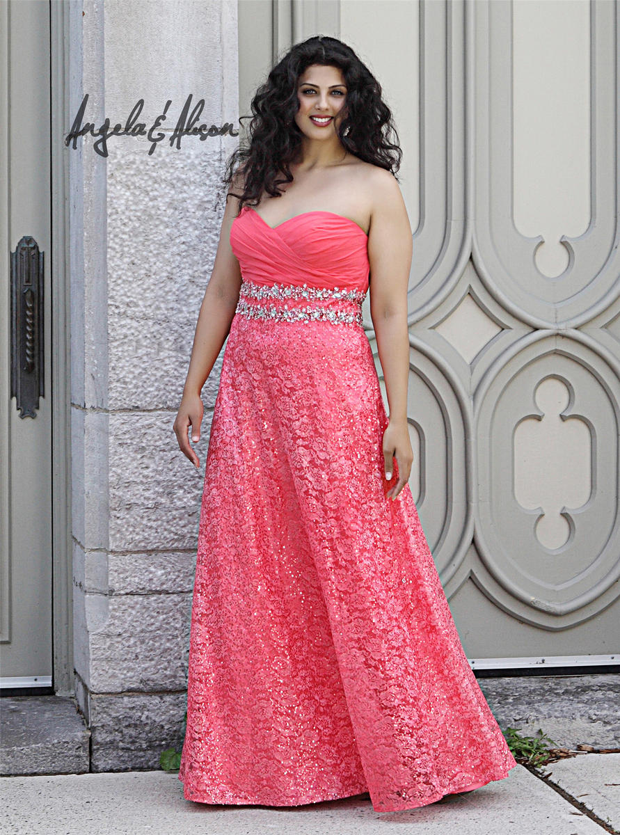 Angela and Alison Long Plus Size Prom 41096W