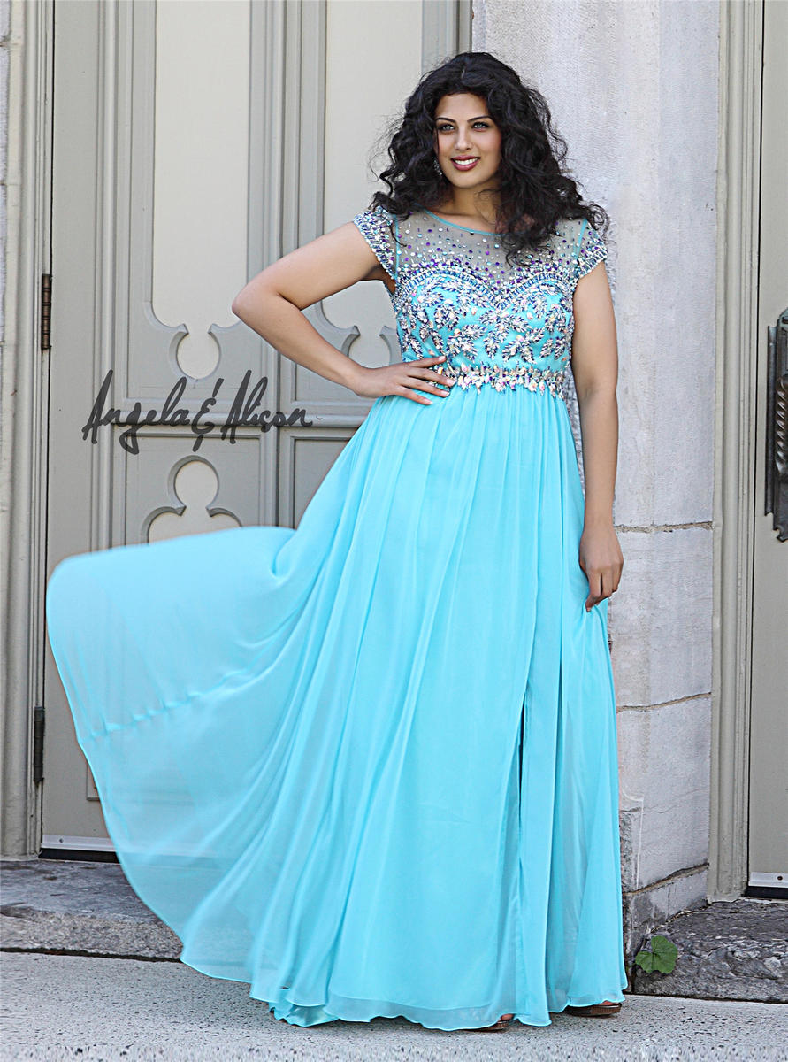 Angela and Alison Long Plus Size Prom 41097W