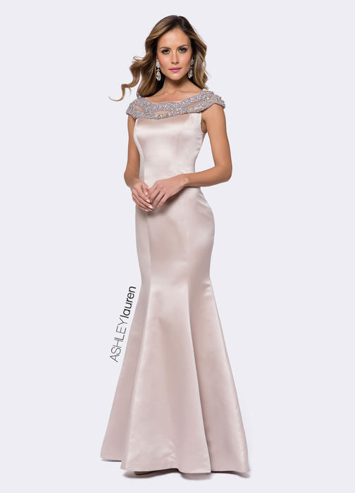 Trumpet Evening Dress with Beaded Accents