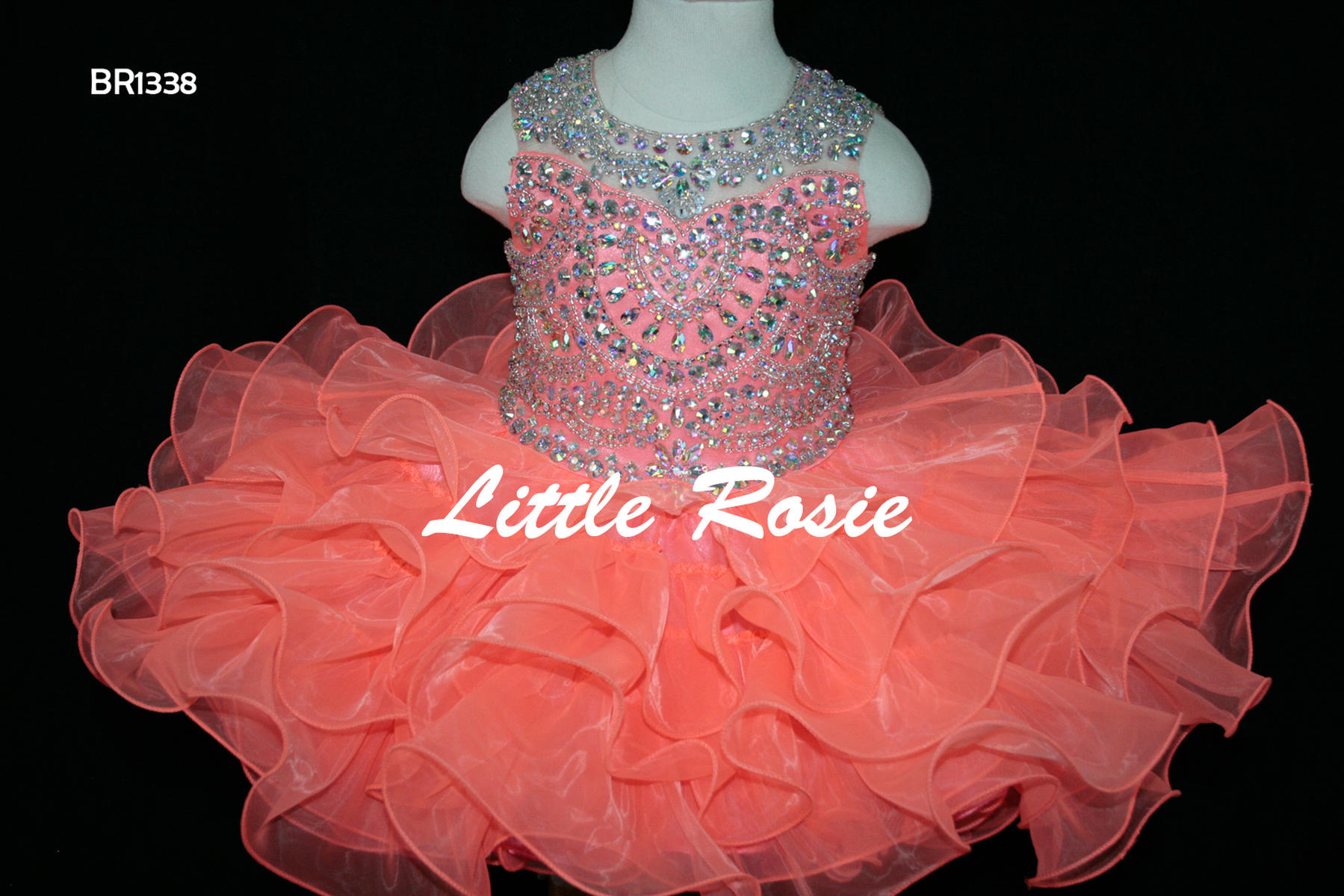 Infant/toddler/baby white  rhinestone&Crystals Pageant Dress 181 