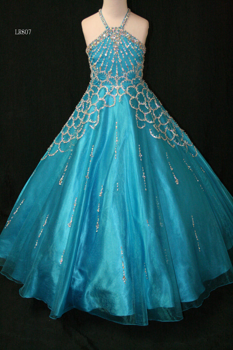 Amazon.com: Girls Princess Off The Shoulder Beaded Satin Ball Gown Flower  Girl Dress Pageant Gowns 2 US Turquoise: Clothing, Shoes & Jewelry
