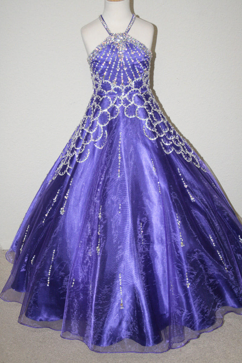 long glitz pageant dresses Sheer-Waist Long Pageant Dress with Silver Beads Black/Silver / XLarge