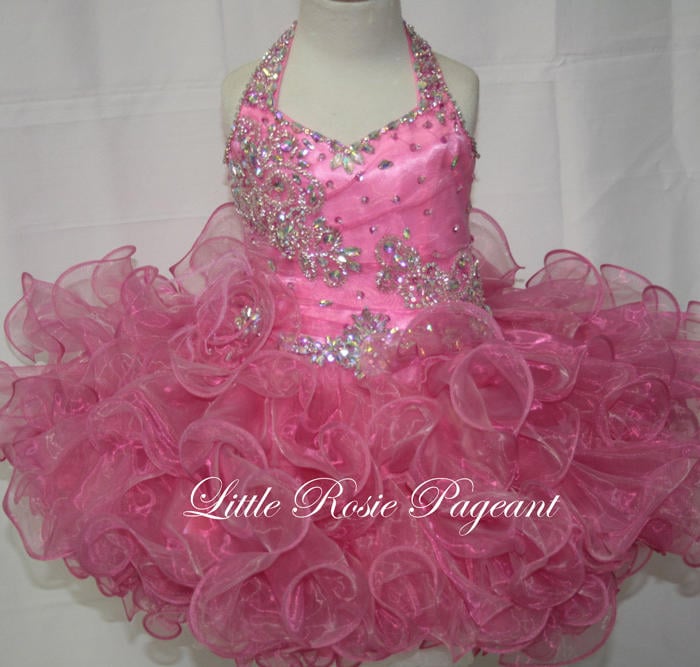 Girls Glitz Pageant Dresses-Short Skirt SR305
