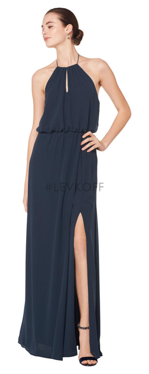 bridesmaid dresses levkoff Bill Levkoff Bridesmaid Dress 735 Prom Wedding Chiffon Long Gown One Shoulder