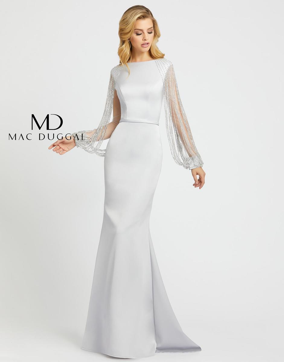 mac duggal silver dress