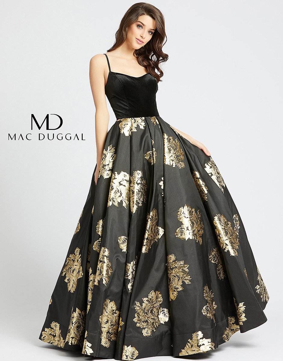 black and gold ball gown
