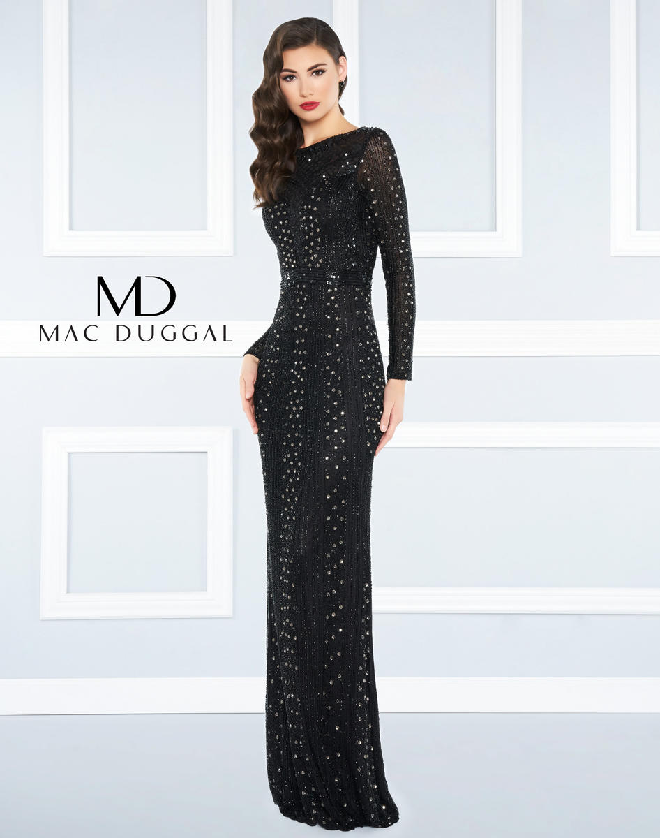 mac duggal black dress