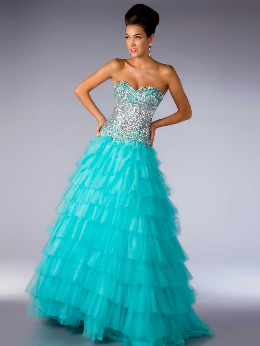 Lovely Aquamarine Tulle One Shoulder Beach Tiered Strapless Ball Gowns  Princess Prom Dress Custom Made Party Vestido De Fiesta - AliExpress
