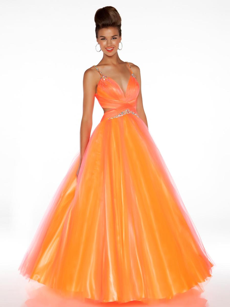 orange ball dress
