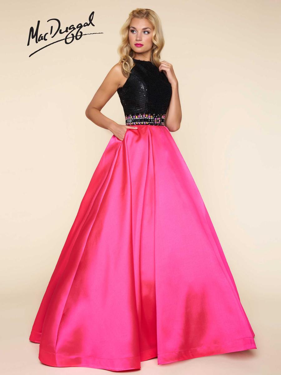 black and pink evening gowns