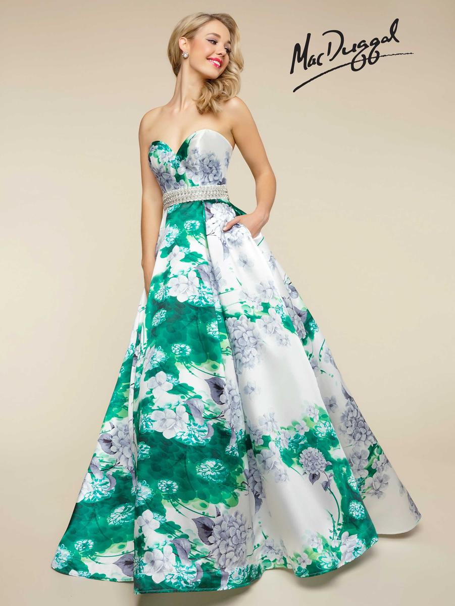 Mac Duggal 5674 Ruffle V-Neck Sequin Dress - MadameBridal.com