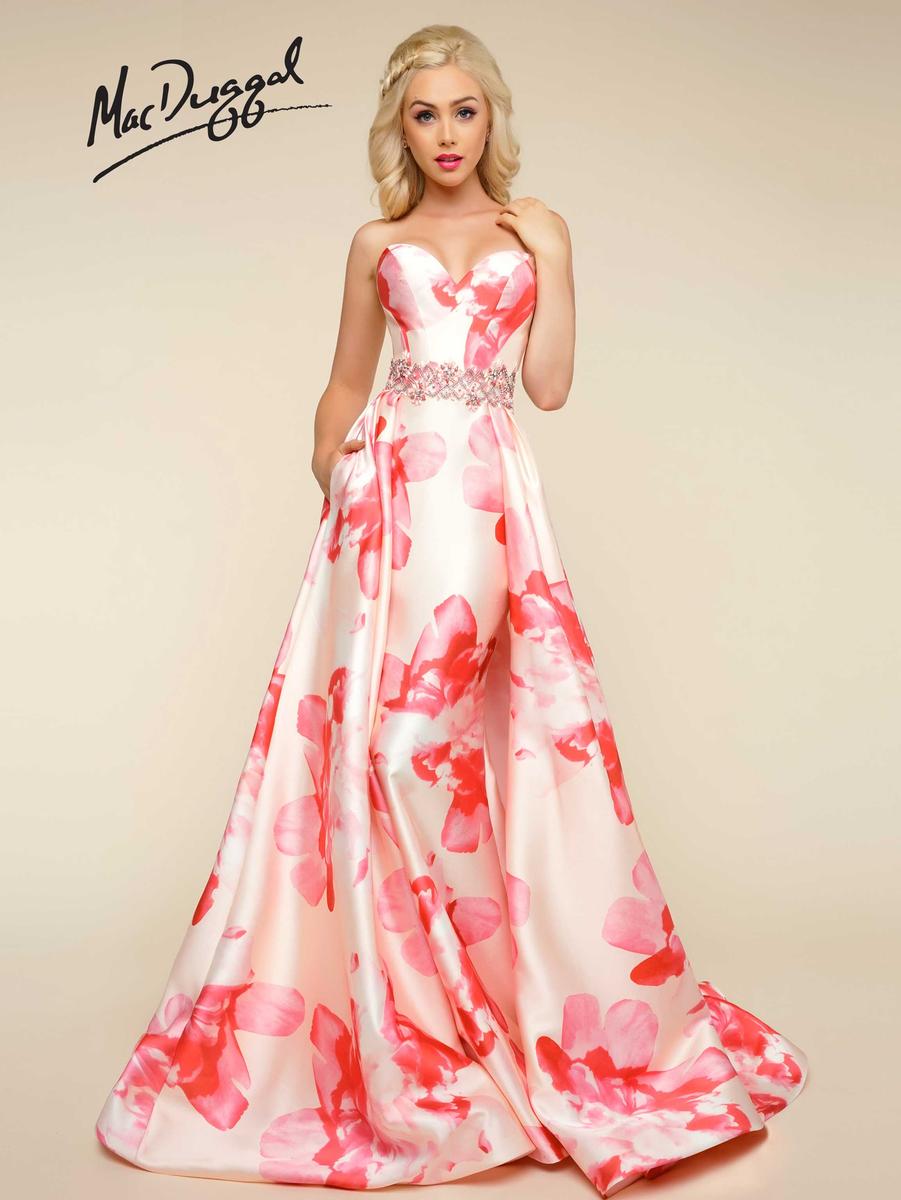 open lace back dress Mac Duggal Floral Embellished Jersey Column Gown