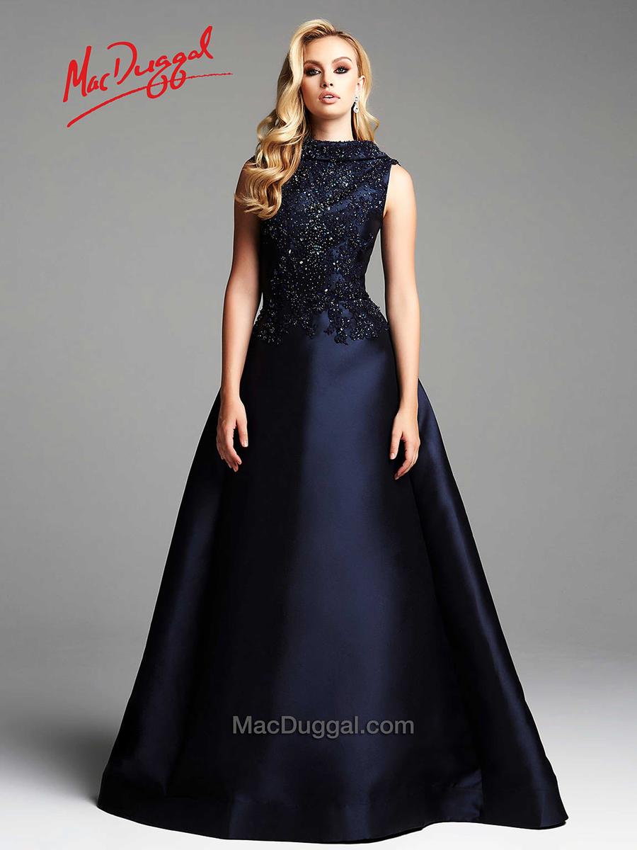 mac duggal navy blue dress