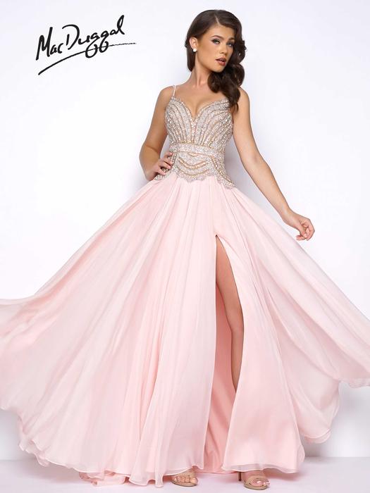 V, neck Fitted Prom Dress Blush 20537