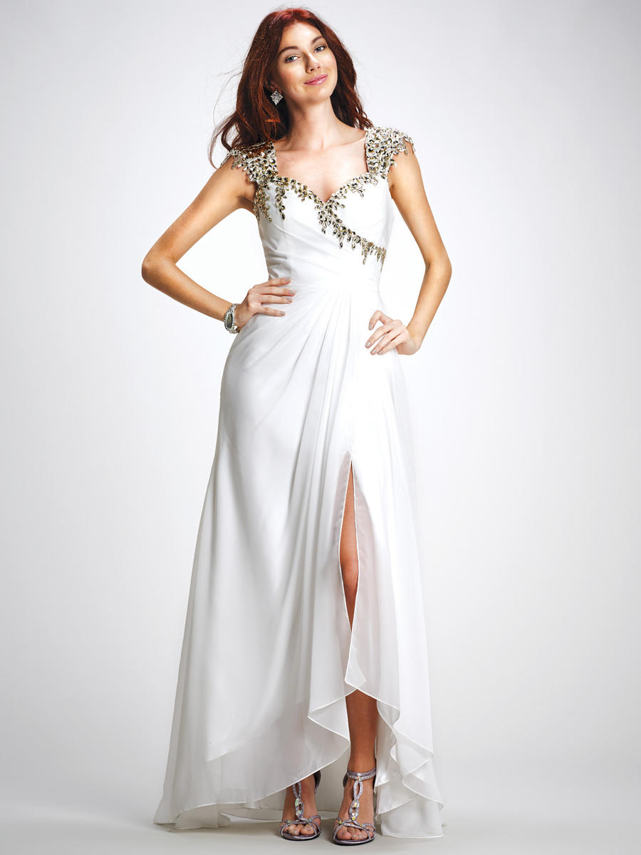 slim fit dress slacks Manhattan Slip Formal Dress Champagne main image 1