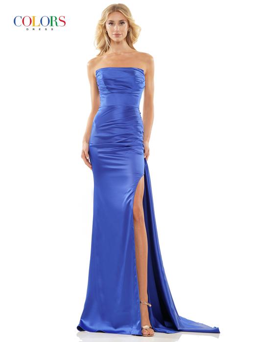 Colors Dress - Strapless Jersey Fitted Gown