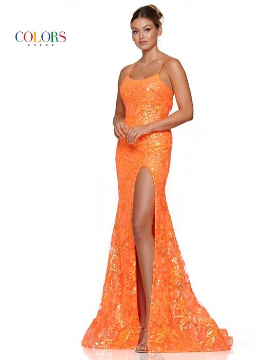 Colors Dress - Floral Sequin Gown 3139
