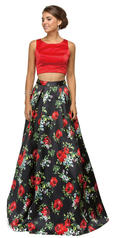 DQ-9447 Red/Flower Print front