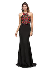 DQ-9793 Black/Red Flower front