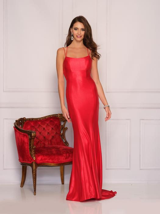 Dave and Johnny - Stretch Jersey Fitted Gown Lace Up Back