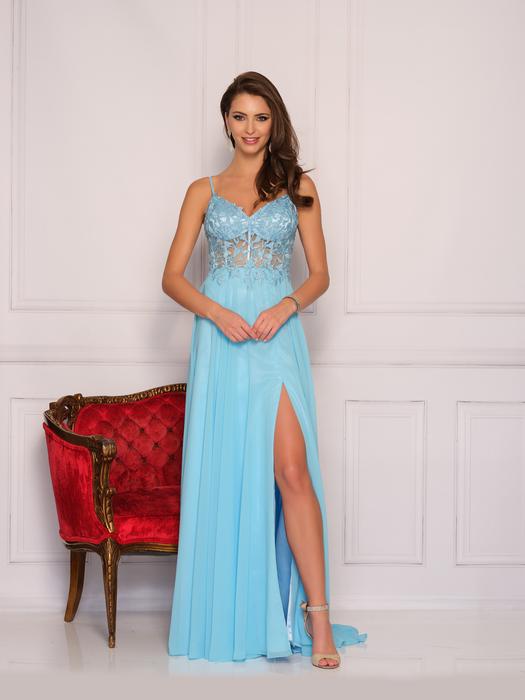 Dave and Johnny - Embroidered Illusion Bodice Gown