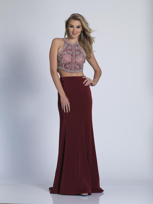 Dave and Johnny - Two Piece Jersey Gown Beaded Bodice