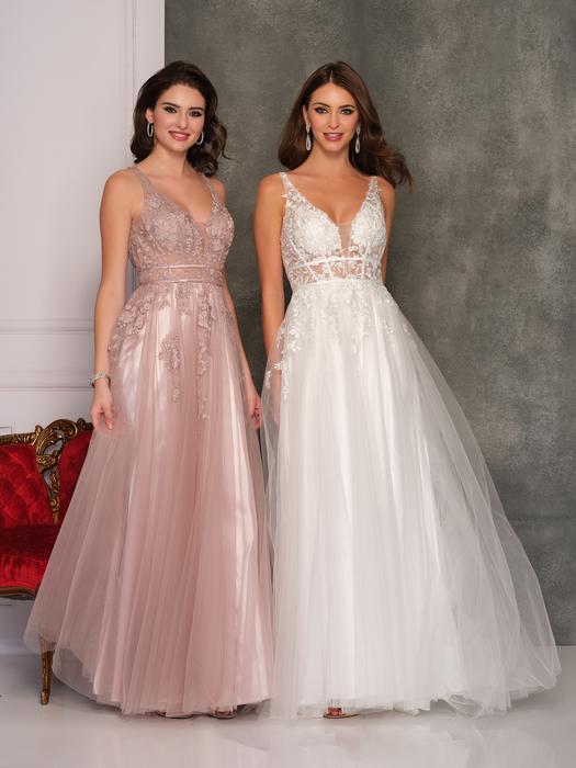 Dave and Johnny - Tulle Ball Gown Embroidered Bodice A9671