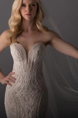 1060 Ivory Silver Lace Over Ivory Gown With Ivory Tulle detail