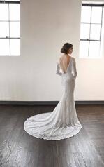 LE1113 Ivory Lace Over Mocha Gown With Porcelain Tulle Pl back