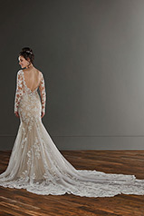 1119 Ivory Lace And Tulle Over Honey Gown With Java Tul back