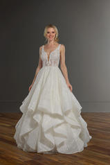 1124 Ivory Gown With Ivory Tulle Plunge front