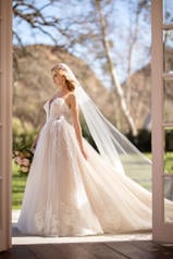 1154 Tulle And Royal Organza Over Ivory Gown With Porce detail