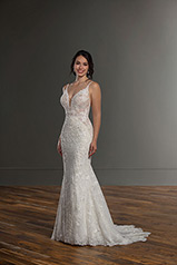 1181 Ivory Lace And Tulle Over Honey Gown With Porcelai front