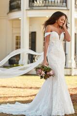 1193 White Lace And Tulle Over White Gown With Java Tul front