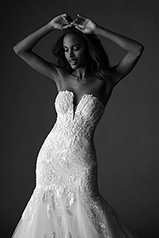 1211 Ivory Lace Ivory And Stone Tulle Over Honey Gown W detail