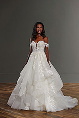 1212 Ivory Lace Tulle And Moscato Royal Organza Over Mo front