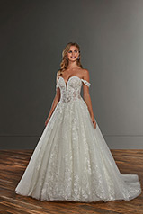 1213 Ivory Lace Tulle And Moscato Royal Organza Over Mo front
