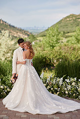 1213 Ivory Lace Tulle And Moscato Royal Organza Over Mo back