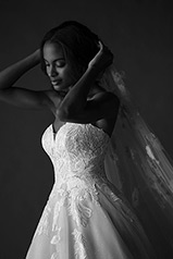 1232 Ivory Lace Tulle And Royal Organza Over Moscato Go detail