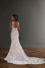 1234 Ivory Lace And Tulle Over Moscato Organza Lined Bo back