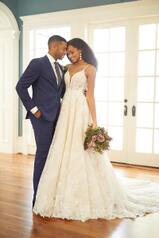 1263 Ivory Lace Tulle And Moscato Royal Organza Over Mo front